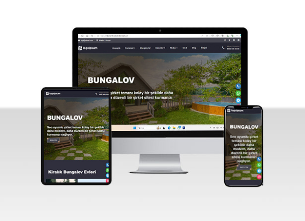 Hazır Bungalov Köyü Tanıtım Web Sitesi Paketi – Bong